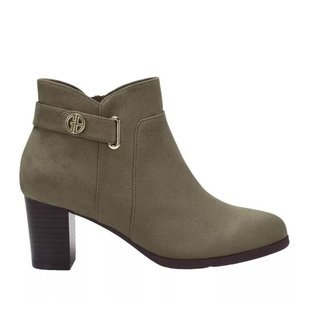 GIANI BERNINI / Artemyssl / Green / Suede /Round Toe / Block Heel / Booties - Picture 2 of 12